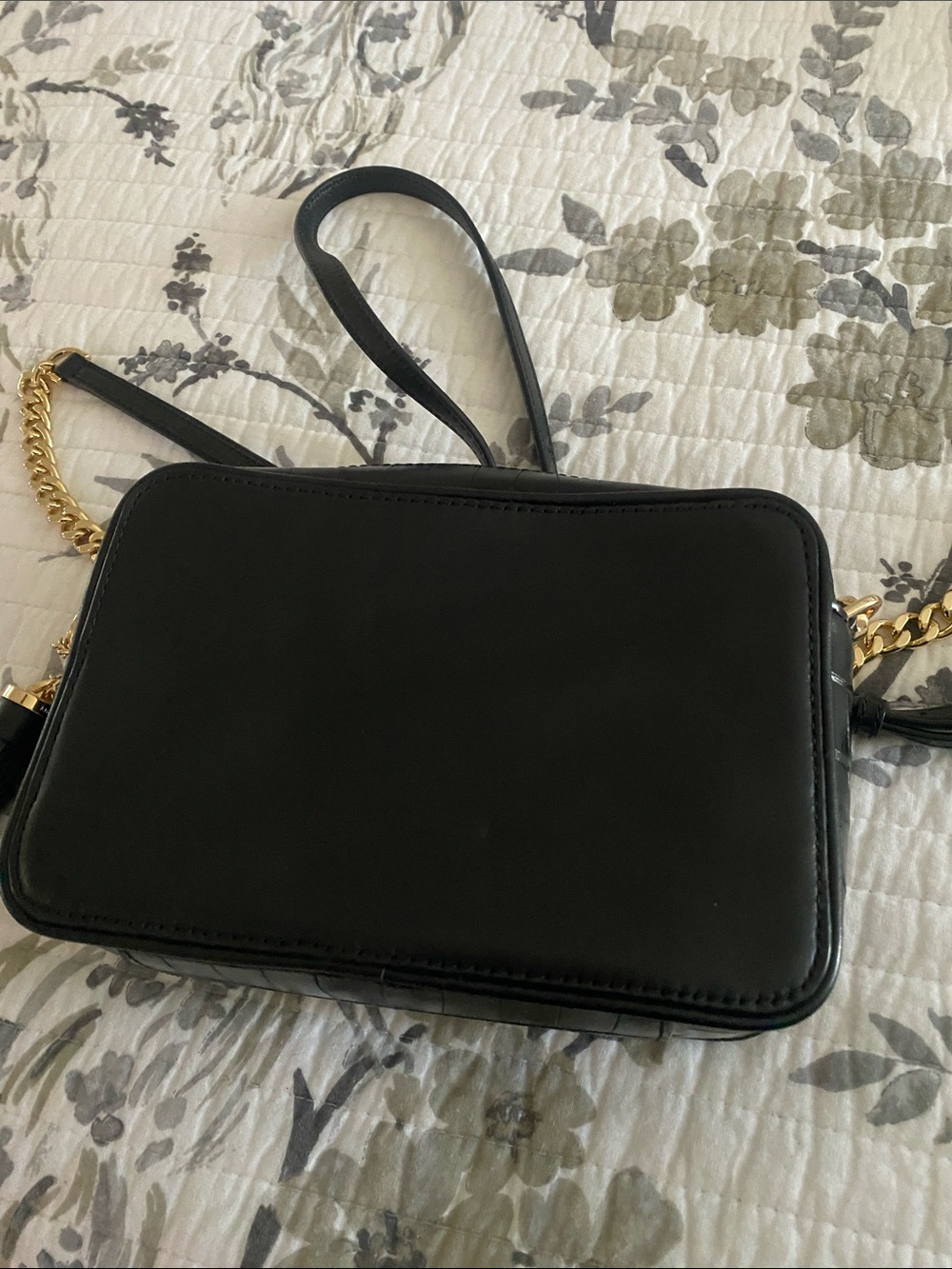 Michael Kors Black Red Leopard-Print Crossbody with Tassel - Picture 4 of 4